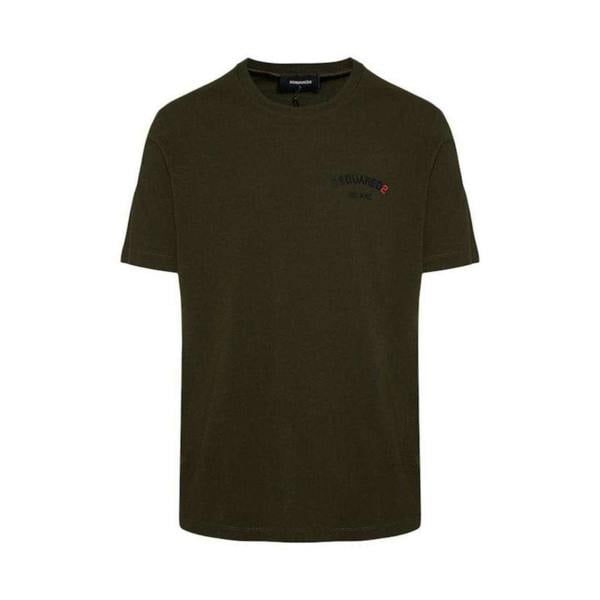 DSquared2 Unisex Adult Rubberised Logo Cotton Regular T-Shirt - Military Green - 