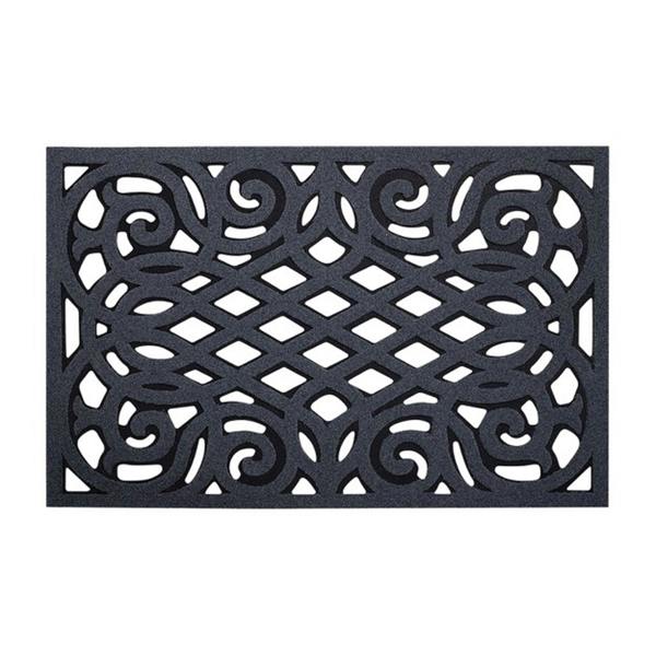 Nicoman Victorian Style Eco Indoor/Outdoor Door Mat - Dark Grey