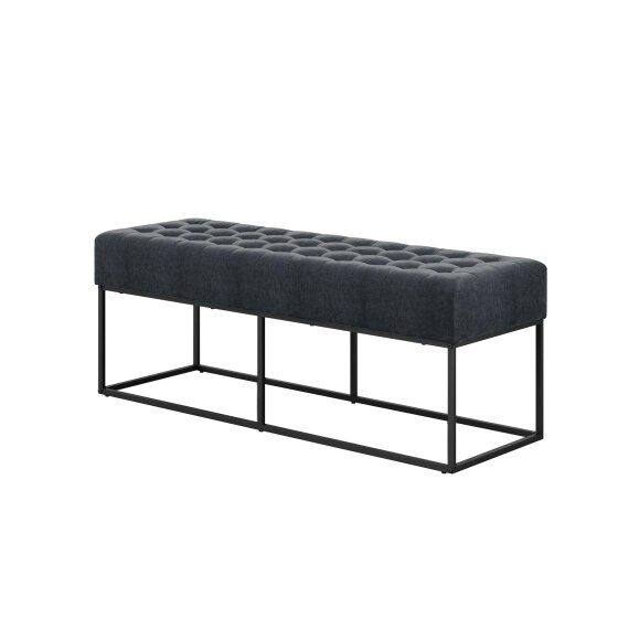 Wyld Haus Cavan Steel Grey Upholstered Diamond Bench