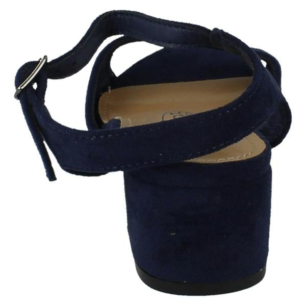 Spot On Ladies Spot On 5cm Block Heel Open Toe Heels F12060