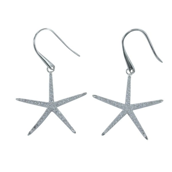 CZ Starfish Drop Earrings - Reeves & Reeves