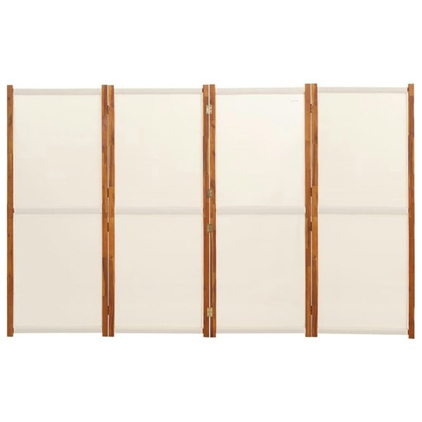 Berkfield 4-Panel Room Divider Cream White 280x180 cm