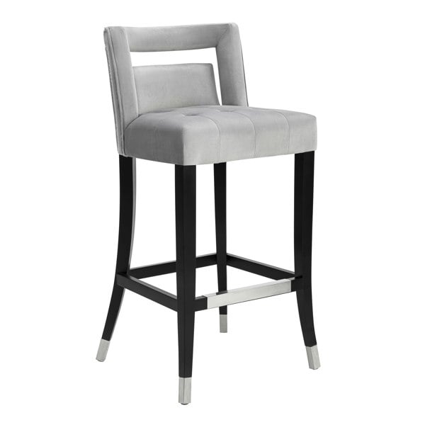 Furniture Edit Hart Grey Velvet Counter Bar Stool