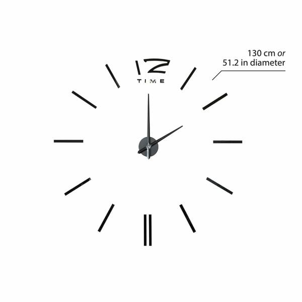 WALPLUS WC2046 - Black 3D Giant Wall Clock
