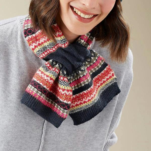 Pia Fair Isle Tippet Scarf, Red Green & White Christmas