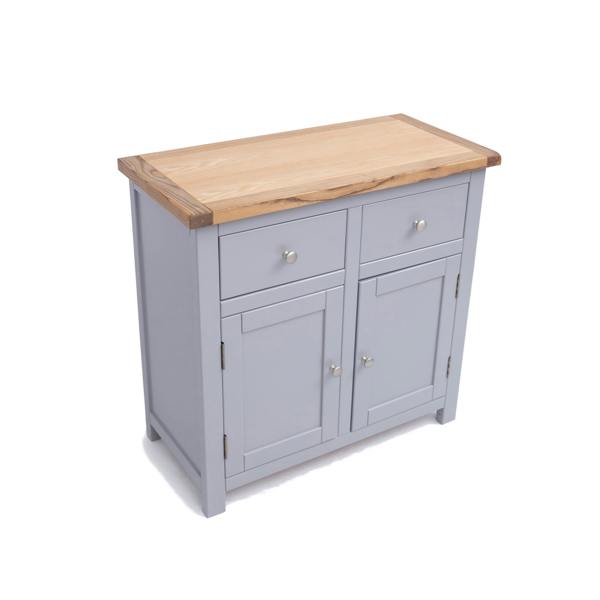 Cabinet Bits Mirano Grey 2 Drawer 2 Door Sideboard Chrome Knob