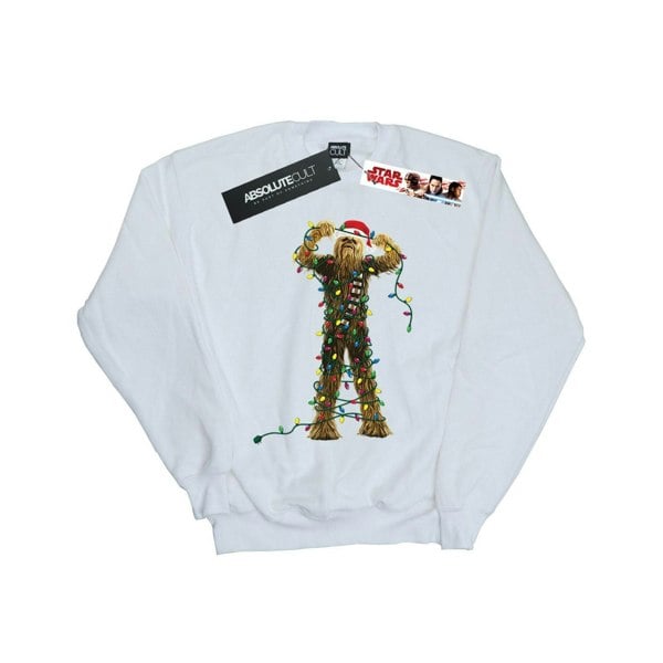 Star Wars Boys Chewbacca Christmas Lights Sweatshirt - White