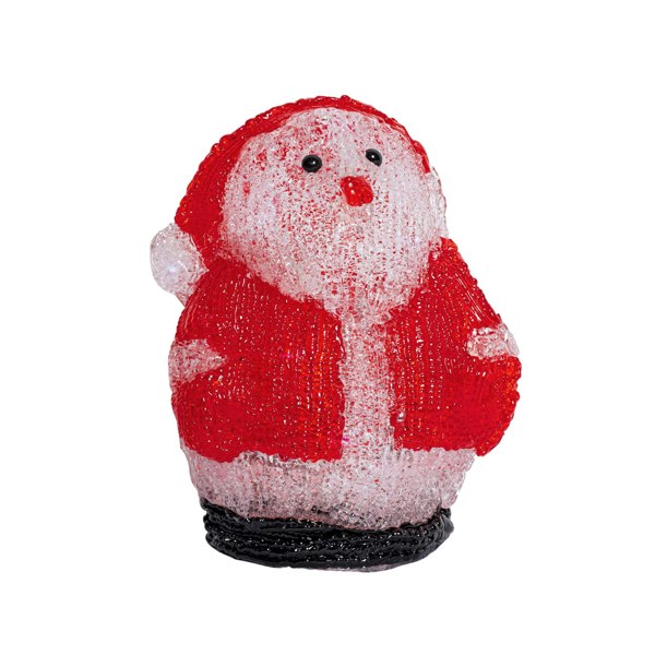 Samuel Alexander 19cm Battery Operated Light up Acrylic Christmas Santa Decoration with 16 Ice White LEDs