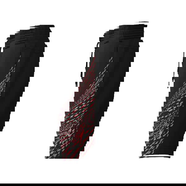 Black Speedo Medley Logo watershorts with pink geometric pattern and drawstring waist