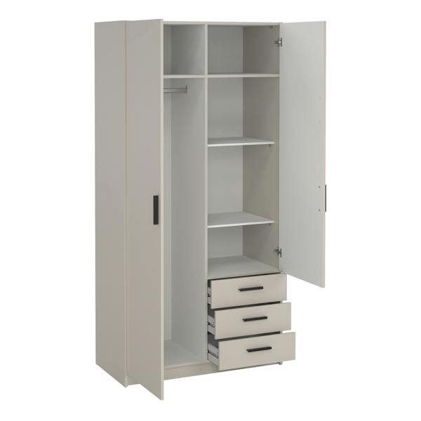 Furniture To Go Sprint Wardrobe with 2 Doors + 3 Drawers in Cashmere