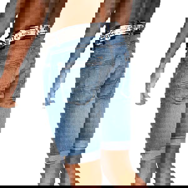 Crosshatch Mens Reestier Denim Shorts - Light Wash - 