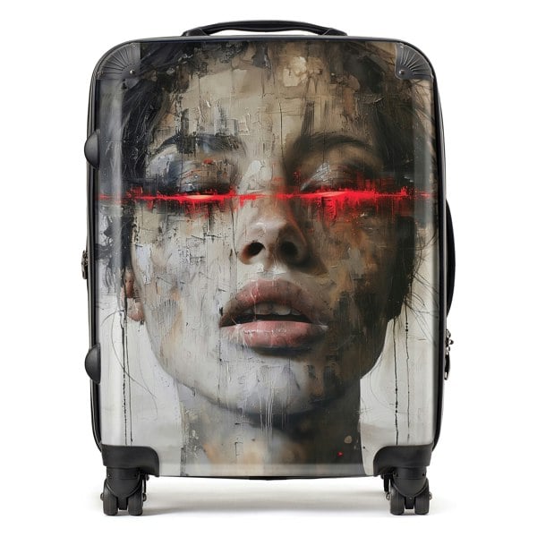 Warren Reed Abstract Face In Motion Suitcase