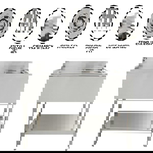 KuKoo Stainless Steel Catering Sink - Left Hand Drainer