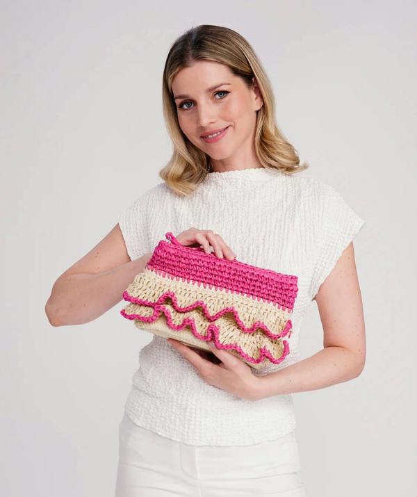 Pia Rossini Saffira - Straw Clutch Bag