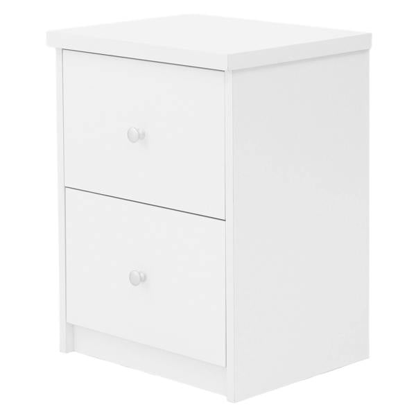 Core Products Set of 2 Freya White 2-Drawer Modern Bedside Cabinets