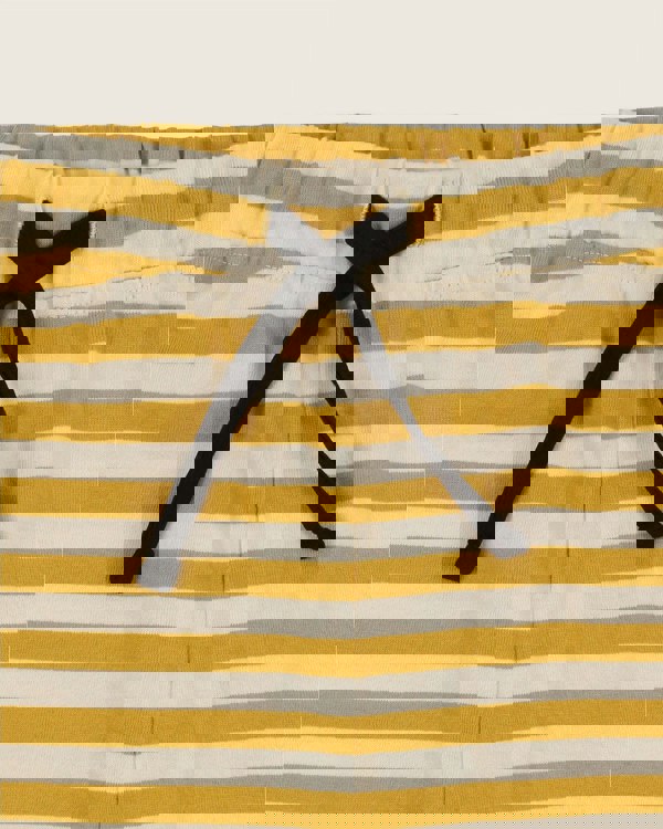 Yellow stripe organic cotton kids shorts