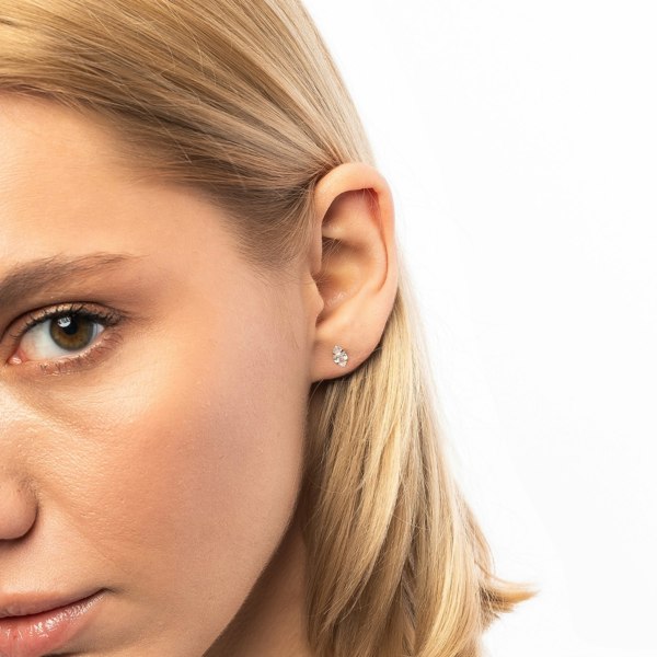 Spero London 9ct Solid Gold Marquise Stud Earrings