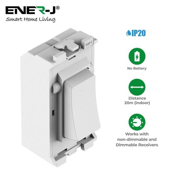 ENER-J Non-Dimmable 5A RF Mini Receiver With BG Grid Switch (Combo Pack)