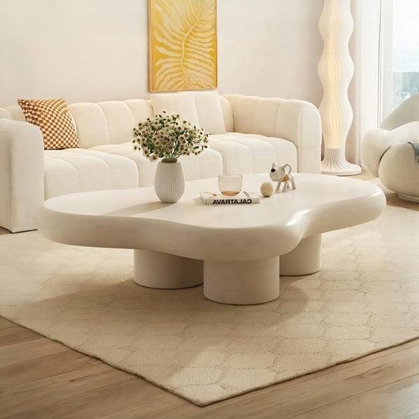 Quincy Coffee Table, Cream-Ritconcept-Rit Concept