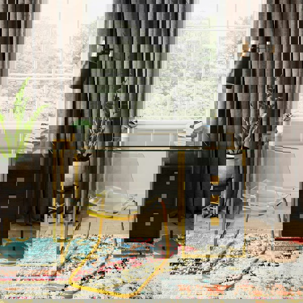 Dorel Home Morgan Writing Desk in Black & Gold