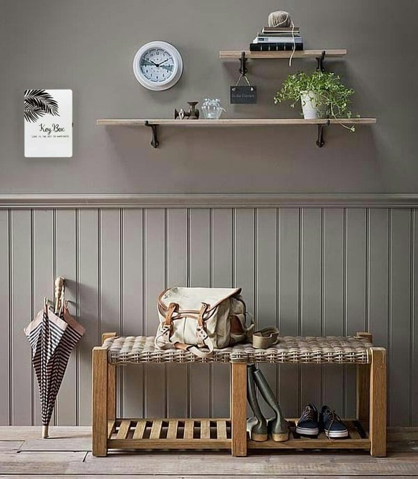 Maison des Cadeaux 6-Key Hook Holder Cabinet - "Love Is The Key" (Palm Leaf)