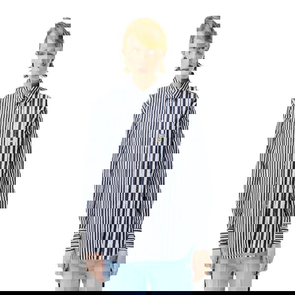 Lacoste Womens/Ladies Bandier Cotton Poplin Stripes Long-Sleeved Shirt - Navy - 