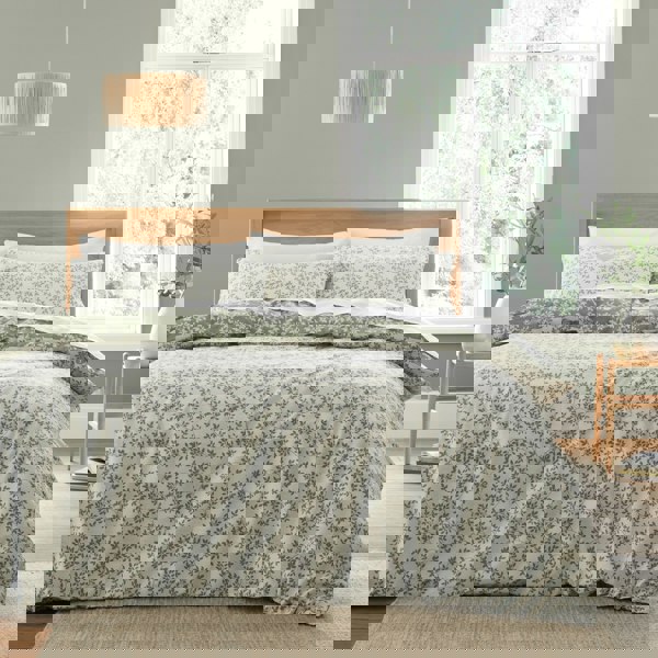 Bianca Shadow Leaves 200 Thread Count Cotton Reversible Duvet Cover Set