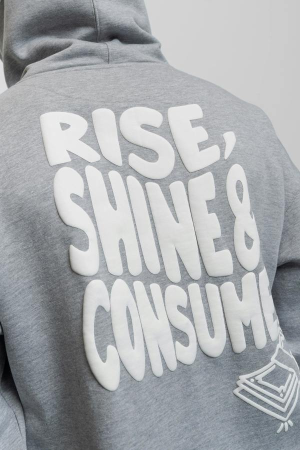 Fresh Couture Fresh Flavours Rise Shine Consume Hoodie - Light Grey Marl