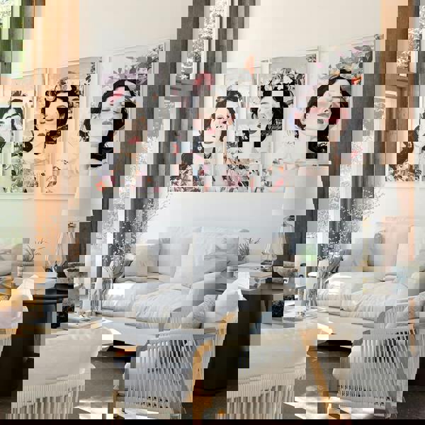 Living Room Art Paintings | Set of 3 Boho Women Wall art Prints