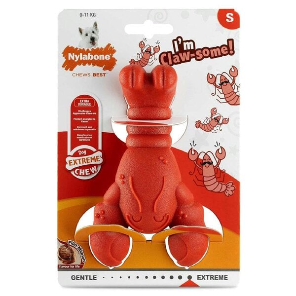 Nylabone Extreme Chewers Lobster Dog Chew Toy Filet Mignon Flavour (Small)