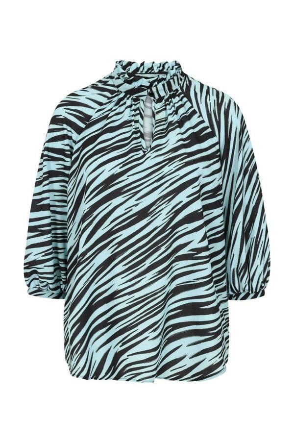 HotSquash Balloon-Sleeved Top with High Collar