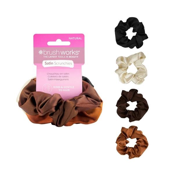 Brushworks Natural Satin Scrunchies