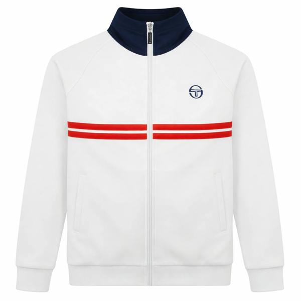 Sergio Tacchini Dallas Track Top Jacket White/Maritime Blue/Adrenaline Rush
