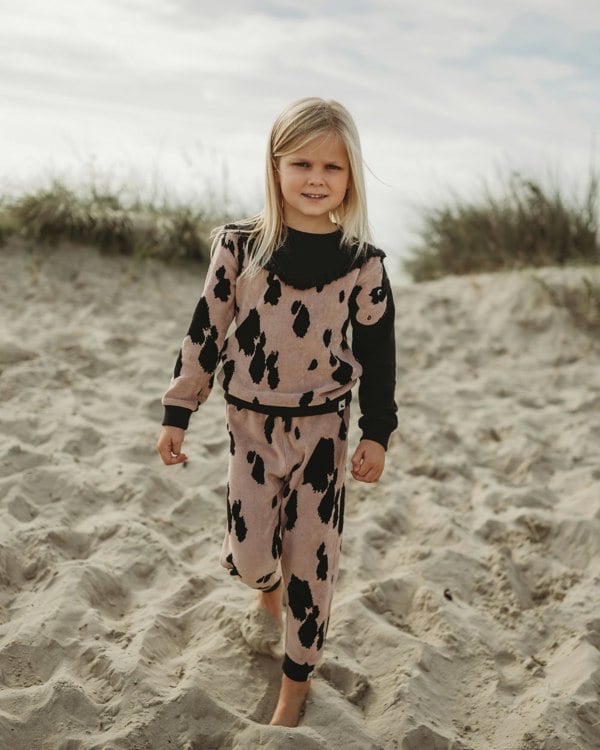 Pink Pony Print Velour Joggers - image 1