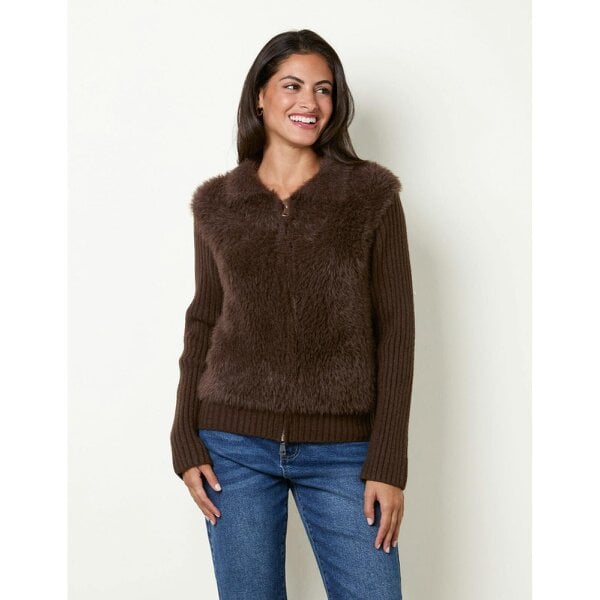 Blue Vanilla Fuzzy Knit Cardigan