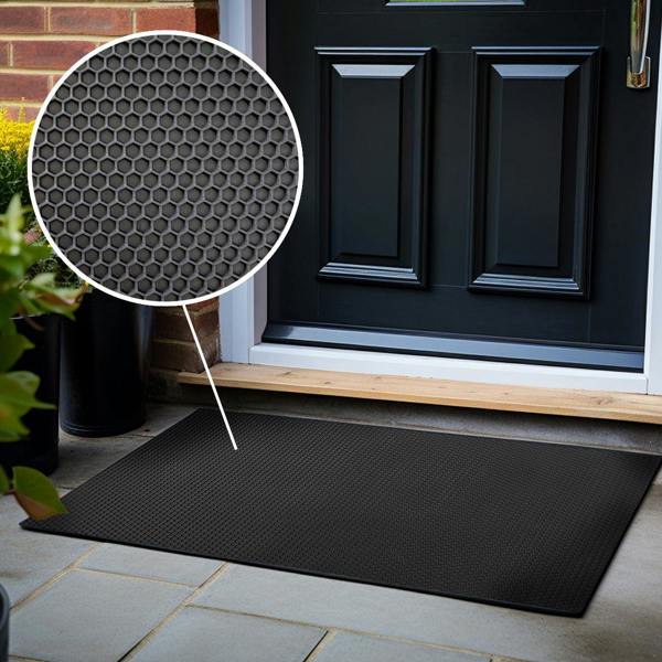 Nicoman Hexagon Pattern Heavy Duty Rubber Door Mat