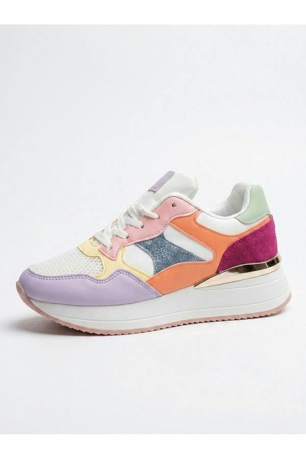 Amber Womens Chunky Platform Trainers - Pink