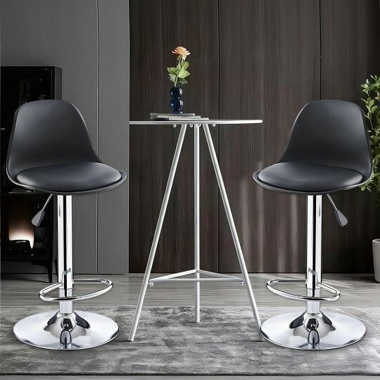 Havendro 2PCS Bar Stools Adjustable Breakfast Swivel Gas Lift Chair Kitchen Cafe Pub Tool