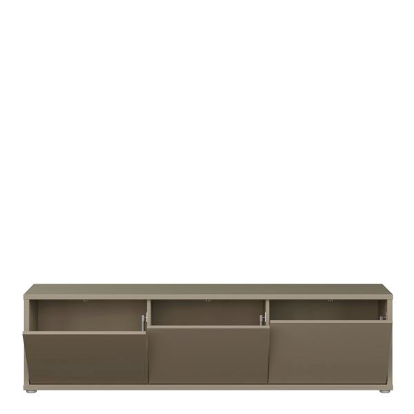 Furniture To Go Alice Springs Wide TV Cabinet with 3 Doors Push-to-Open in Taupe
