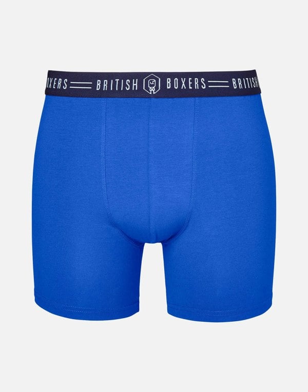 Three-pack British Boxers Men's Stretch Trunks – Bourbon Blues - British Boxers