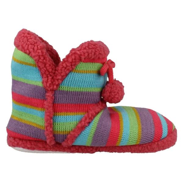 Spot On Girls Spot On Flat Pom Pom Detail Bootee Slipper