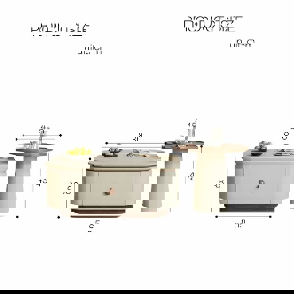 Rit Concept Meer Rectangle Coffee Table Set With Storage