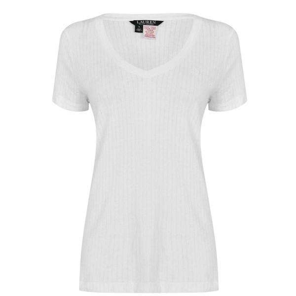 Ralph Lauren Womens/Ladies Plain V Neck T-Shirt - White - 