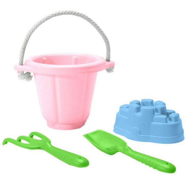 Green Toys Sand Play Set (Pink Bucket) - Made From 100% Recycled Plastic