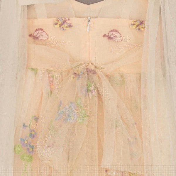 close up of embroidery detail