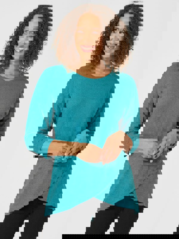 PennyPlain Cross Over Hem Tunic - Azure