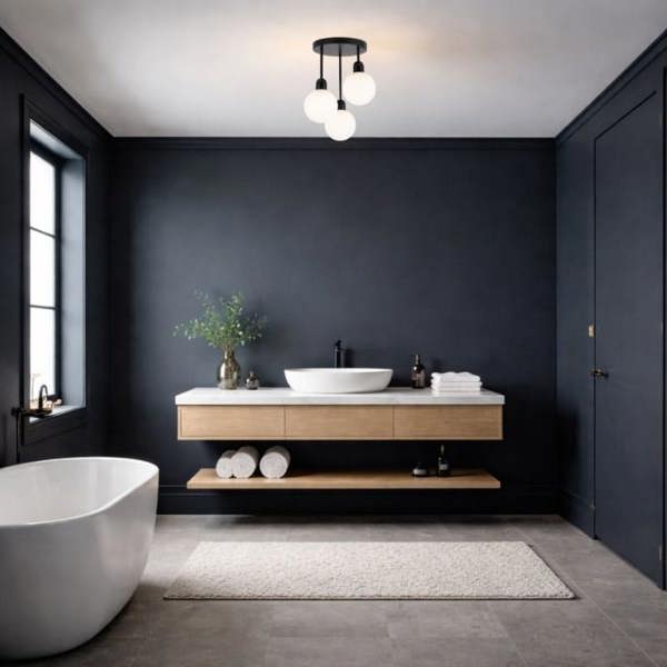 COSYLYTE Broome Bathroom 3 Light Opal Glass Ceiling Light