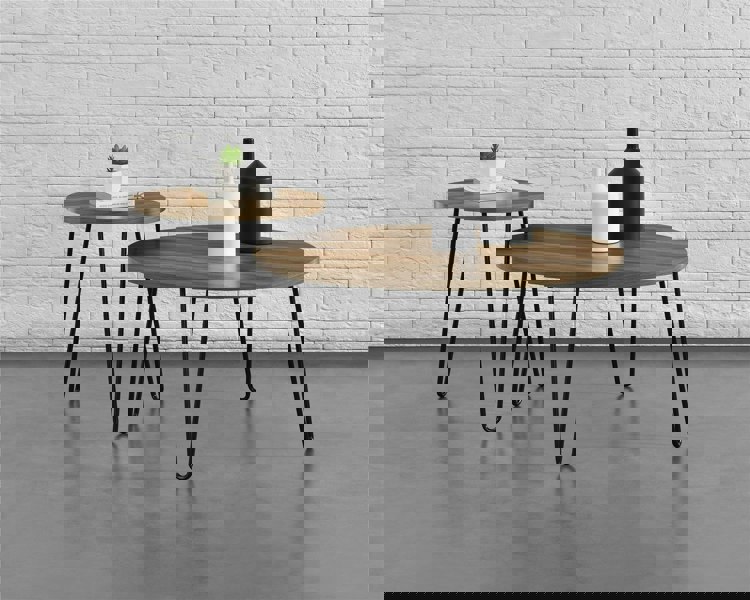 Dorel Home Owen Retro Round End Table Walnut