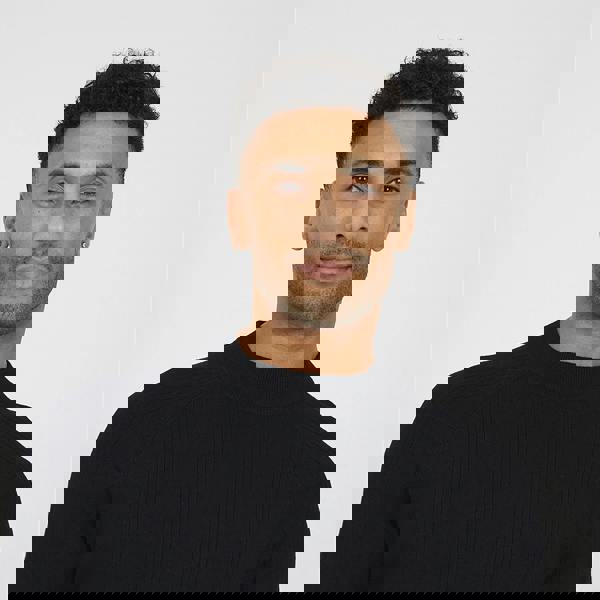 Brave Soul Black Long Sleeve Ribbed Raglan Jumper - Black Image 4