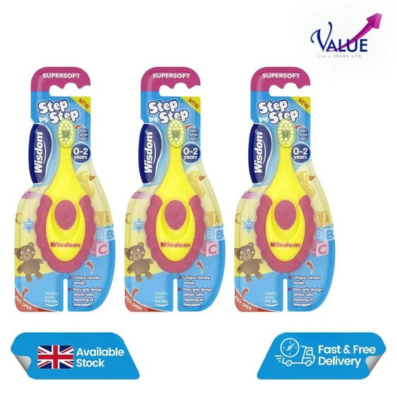 Wisdom Step By Step Super Soft Toothbrush For Children of 0-2 Year Old (Pack of 3)